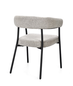 Dining Chair Black and Taupe Upholstered