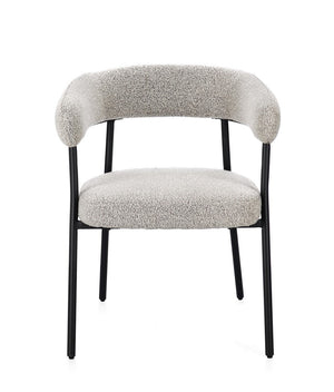 Dining Chair Black and Taupe Upholstered