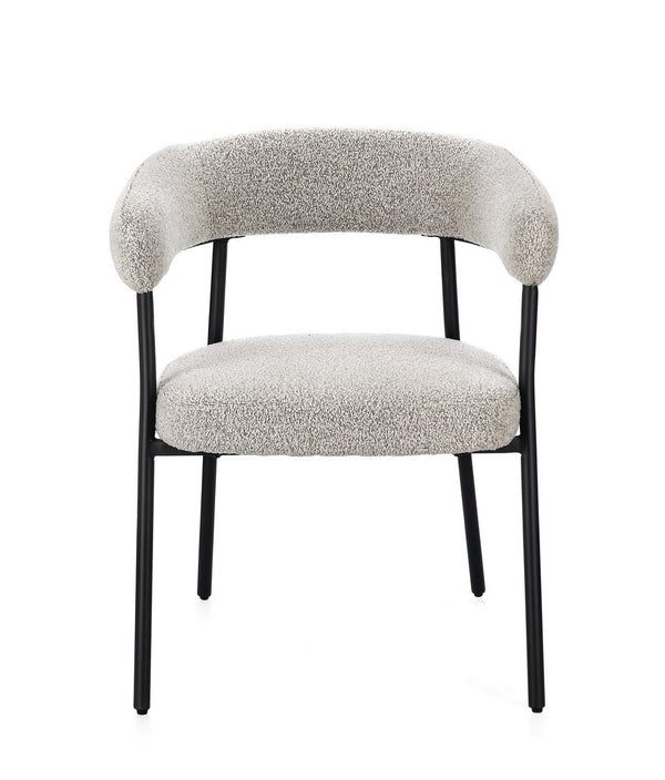Dining Chair Black and Taupe Upholstered