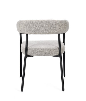Dining Chair Black and Taupe Upholstered