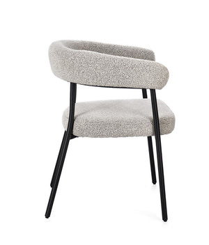 Dining Chair Black and Taupe Upholstered
