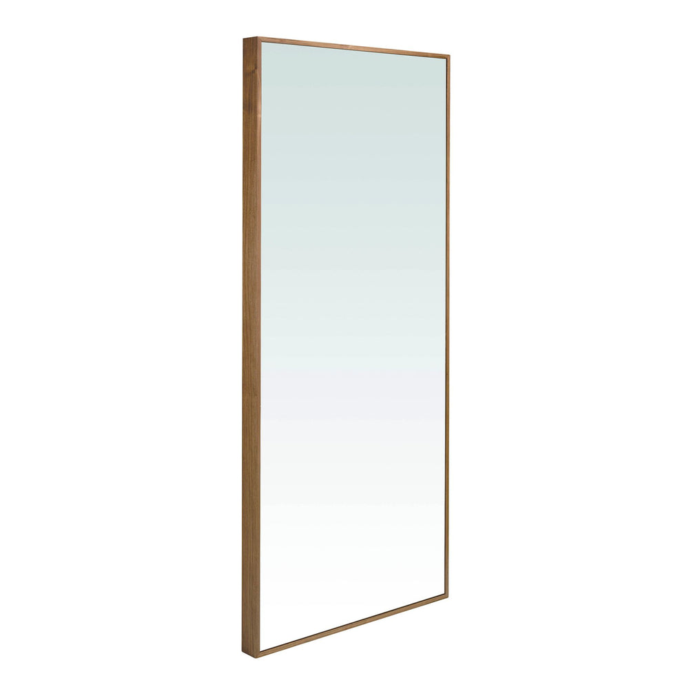 Rectangular walnut wall mirror