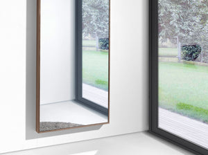 Rectangular walnut wall mirror