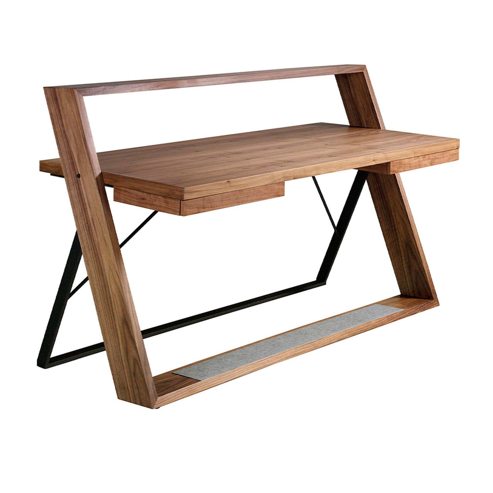 Walnut and black steel desk