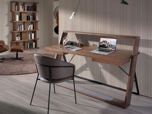 Walnut and black steel desk