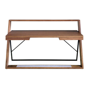 Walnut and black steel desk