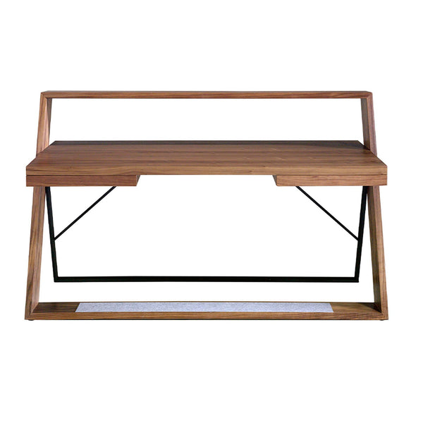 Walnut and black steel desk