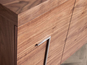 Sideboard in walnut and chromed steel