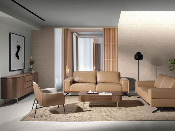 Walnut and polished gold steel sideboard