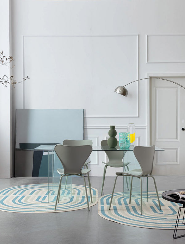 Dining Chair Green Upholstered with Matching Legs