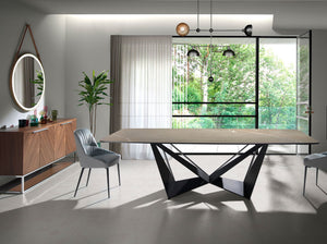 Sideboard in walnut and chromed steel