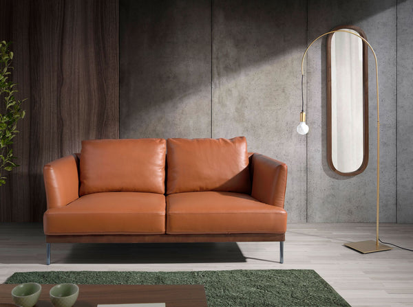 Oval walnut wall mirror