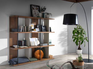 Walnut and gray wood shelf