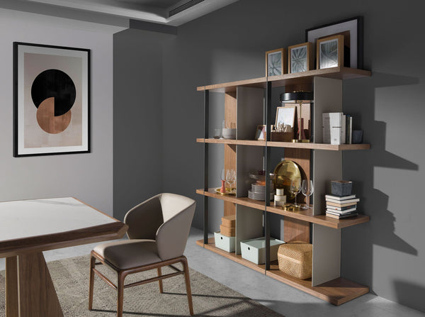 Walnut and gray wood shelf