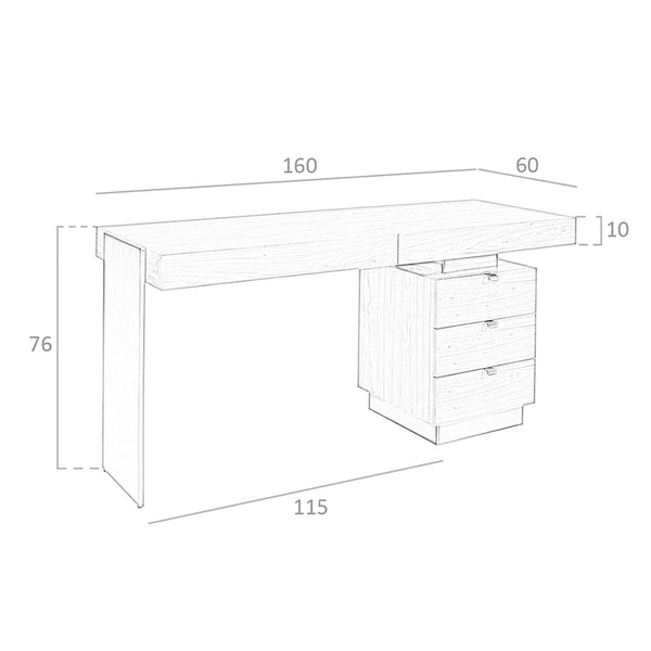 Table in walnut and darkened polished steel
