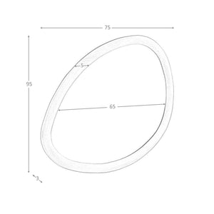 Walnut organic shape wall mirror