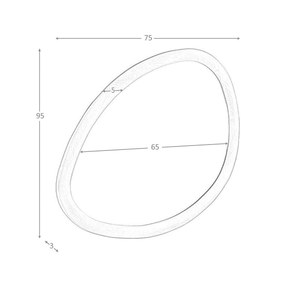 Walnut organic shape wall mirror