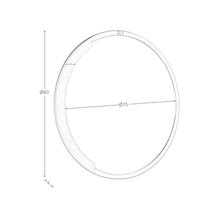 Round black steel wall mirror