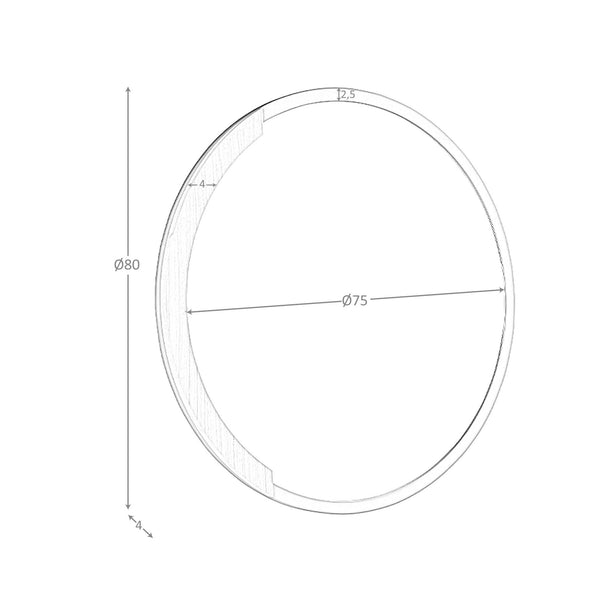 Round black steel wall mirror