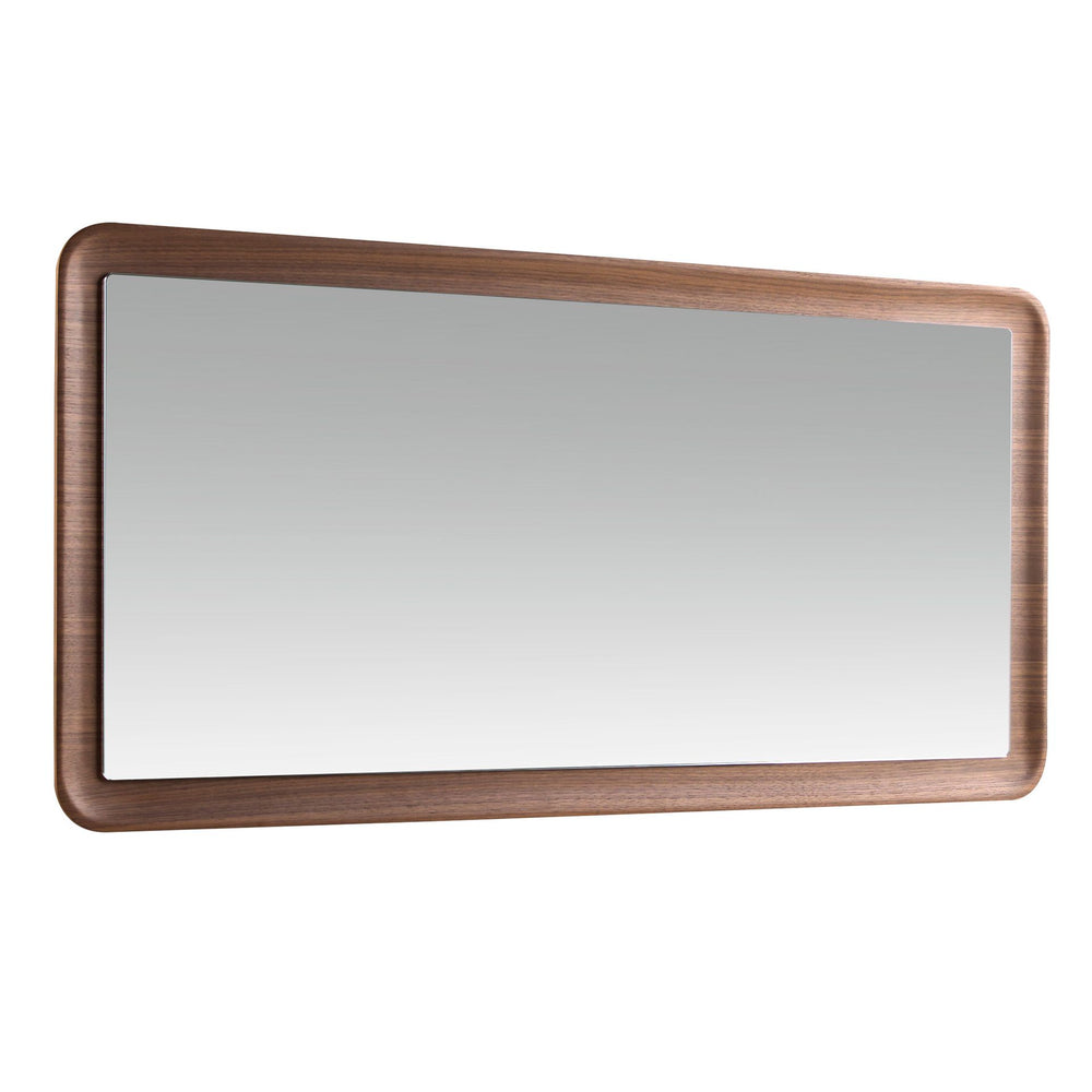 Rectangular walnut wall mirror