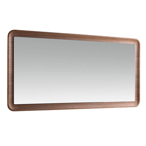 Rectangular walnut wall mirror