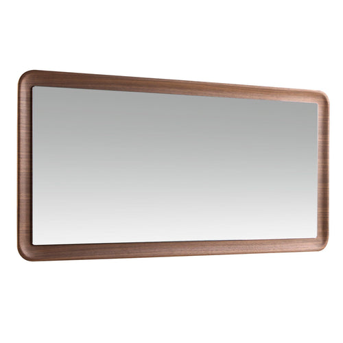 Rectangular walnut wall mirror