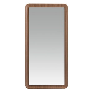 Rectangular walnut wall mirror