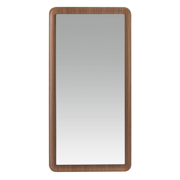 Rectangular walnut wall mirror
