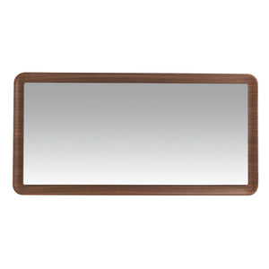 Rectangular walnut wall mirror
