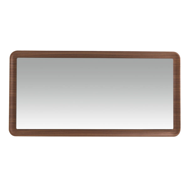 Rectangular walnut wall mirror