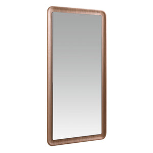 Rectangular walnut wall mirror