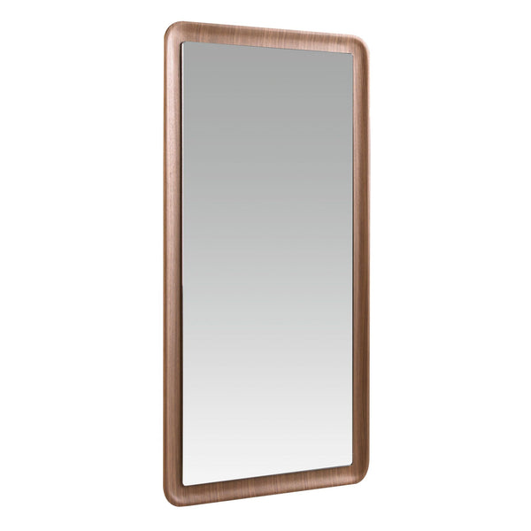 Rectangular walnut wall mirror