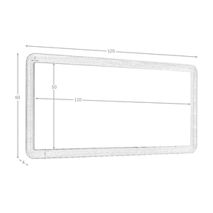 Rectangular walnut wall mirror