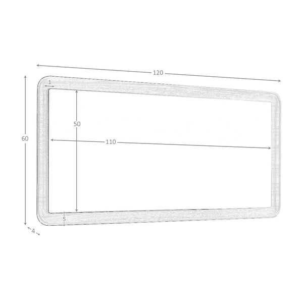 Rectangular walnut wall mirror