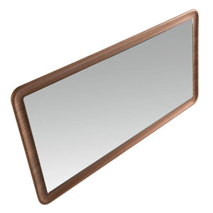 Rectangular walnut wall mirror