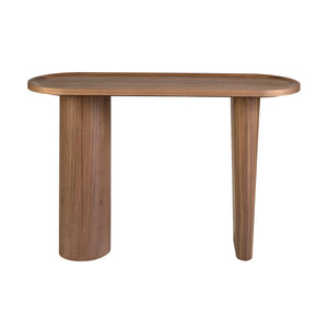 Oval console in half-point walnut
