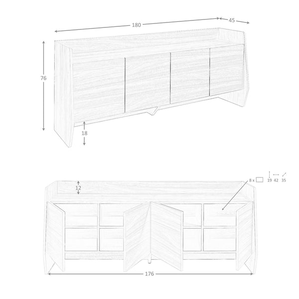 Walnut sideboard