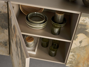 Sideboard in metallic taupe wood