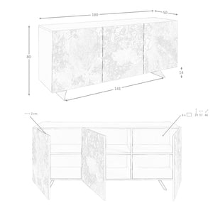 Sideboard in metallic taupe wood