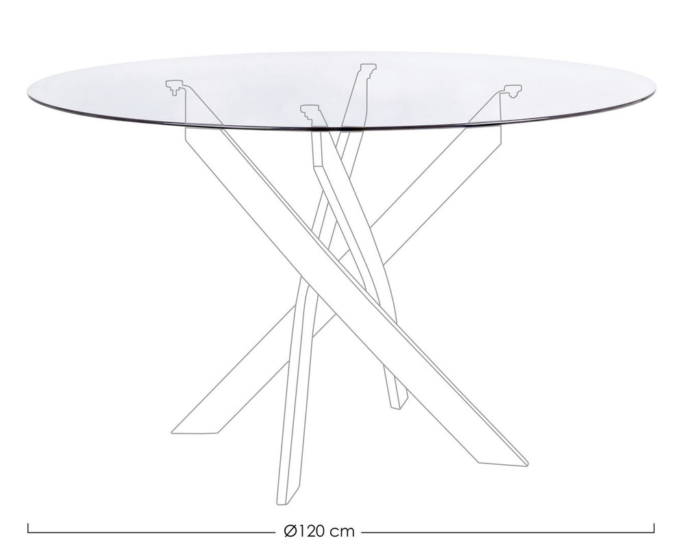 Round Table Top Ø120 cm Transparent Glass