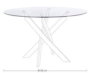 Round Table Top Ø120 cm Transparent Glass