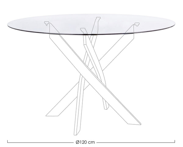 Round Table Top Ø120 cm Transparent Glass