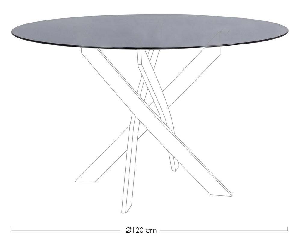 Round Table Top Ø120 cm Smoked Glass