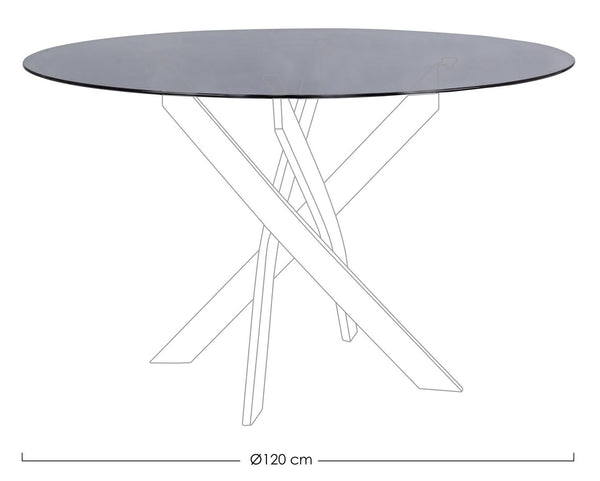 Round Table Top Ø120 cm Smoked Glass