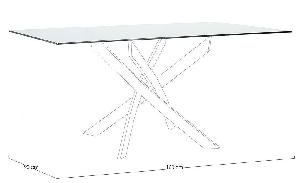 Rectangular Table Top 160 cm Transparent Glass