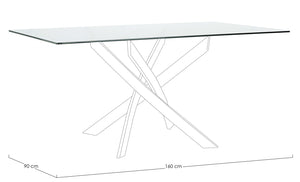 Rectangular Table Top 160 cm Transparent Glass
