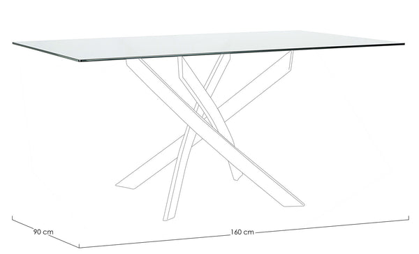 Rectangular Table Top 160 cm Transparent Glass