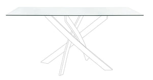 Rectangular Table Top 160 cm Transparent Glass