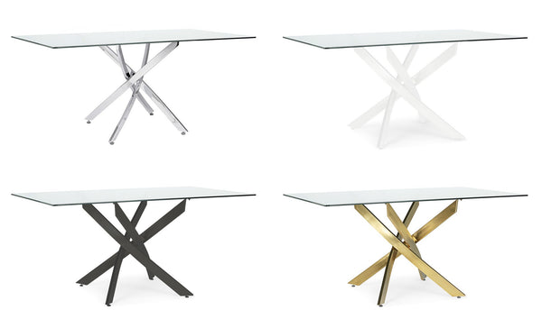 Rectangular Table Top 160 cm Transparent Glass