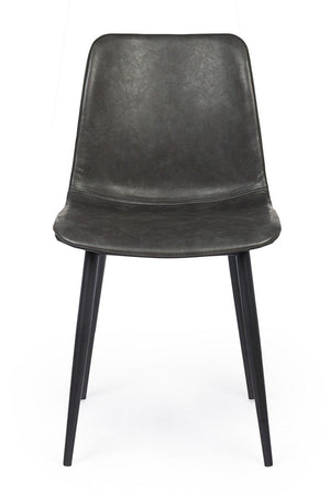 Dining Chair Anthracite PU Leather Vintage